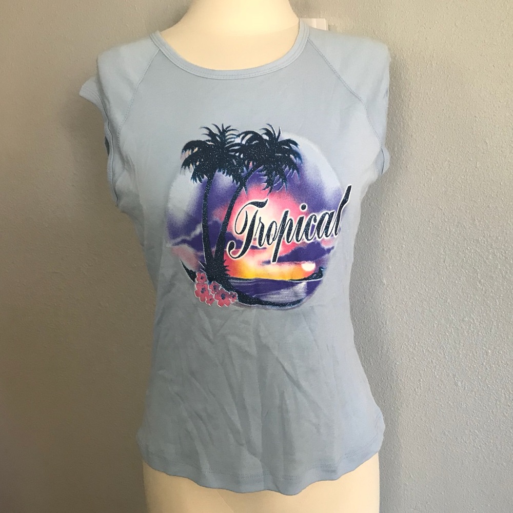 Cap Sleeve Tropical Tank Top